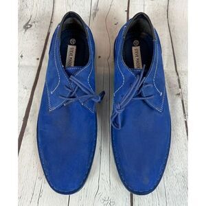 STEVE MADDEN suede royal cobalt blue Oxford dress mens boots size 10 NWOB